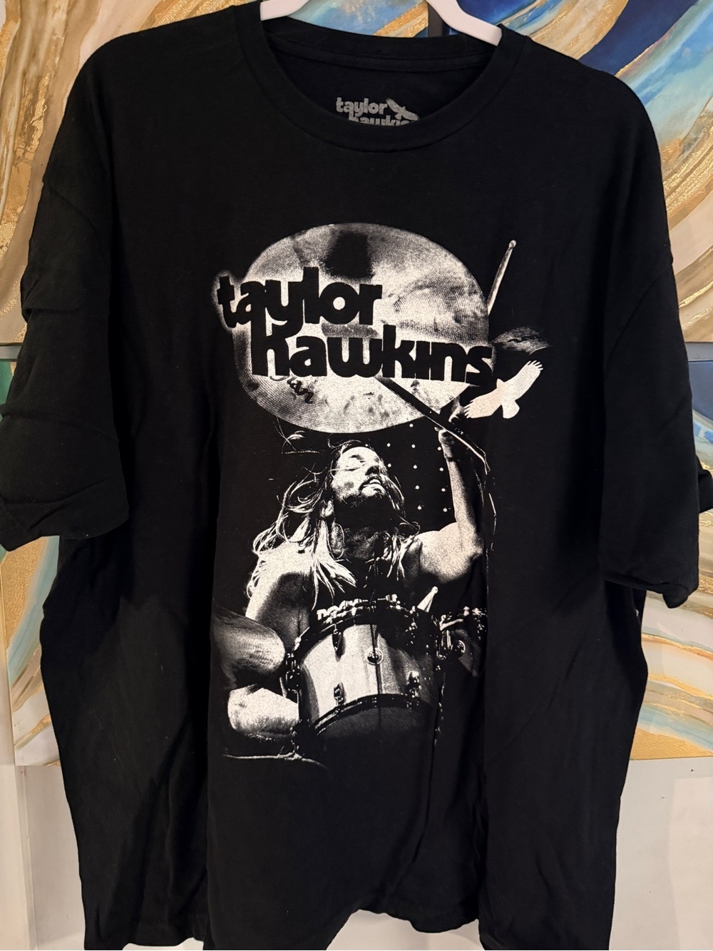 Taylor Hawkins Tribute Foo Fighters LA London 2022 Tour Black T-shirt Mens Med